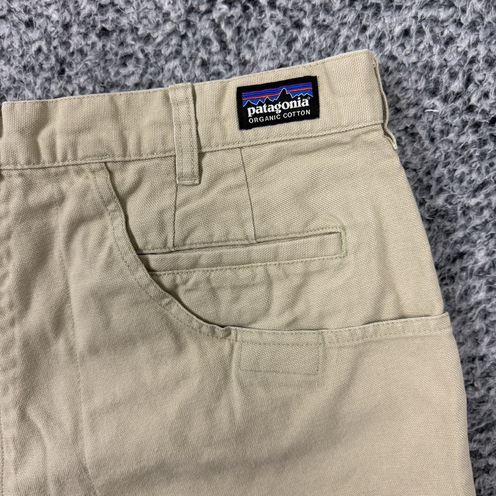 Patagonia Stand Up Shorts Mens 36 6" Khaki Organic Cotton Canvas Outdoor Hiking